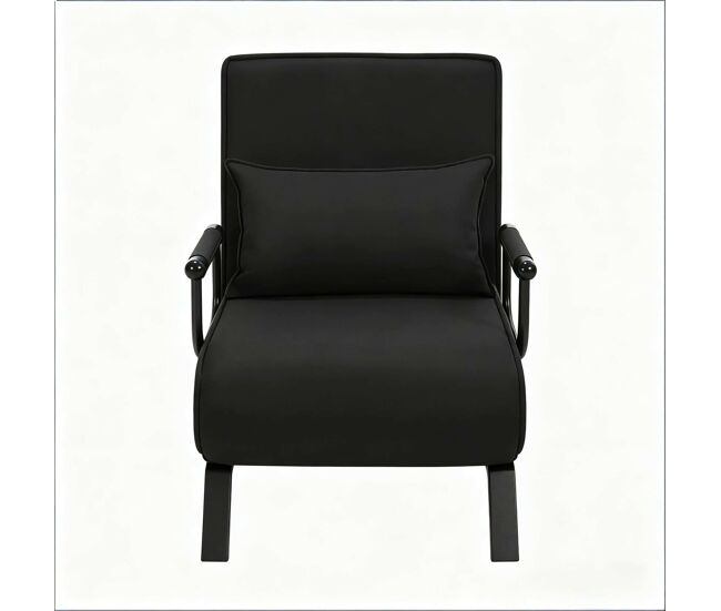 Sillón cama 65x75x78 cm - reclinable, convertible y extensible con respaldo ajustable para tv - negro
