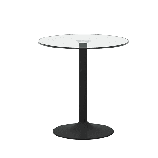 Mesa de bar redonda de 89 cm - Moderna, minimalista, vidro temperado - Preto, transparente Mesa de bar redonda de 89 cm - Moderna, minimalista, vidro temperado - Preto, transparente