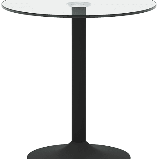 Mesa de bar redonda de 89 cm - Moderna, minimalista, vidro temperado - Preto, transparente Mesa de bar redonda de 89 cm - Moderna, minimalista, vidro temperado - Preto, transparente
