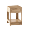Mesa auxiliar 55x40x40 cm - Rattan com gaveta, moderna, para sala de estar e quarto - Natural