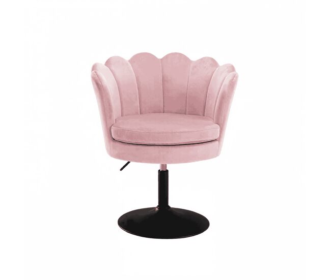 Taburete giratorio 61,5x65x83 cm - diseño flor, bajo, multifuncional para maquillaje y comedor - rosa