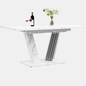 Mesa auxiliar 55x40x40 cm - Rattan com gaveta, moderna, para sala de estar e quarto - Natural+Branco