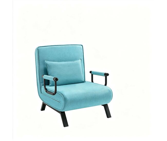 Sillón cama convertible 69x64,5x82 cm - plegable multifunción con función cama y diseño compacto - azul