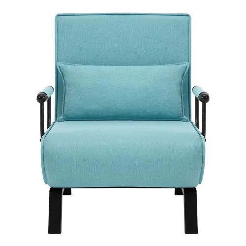 Sillón cama 65x75x78 cm - convertible con respaldo ajustable y multifuncional - azul