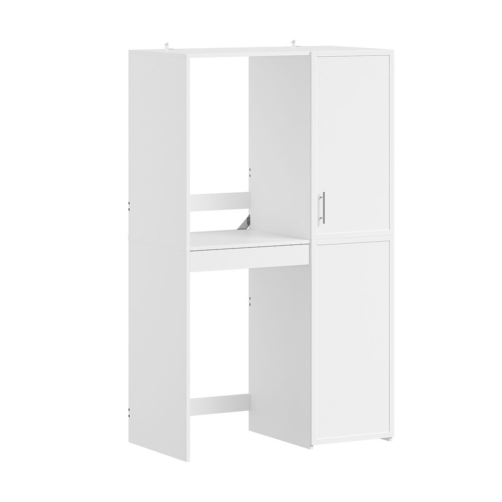 Sobuy armario lavandería set de 3 salvaspacio bzr231-w | blanco | 110x66x186 cm | aglomerado lacado
