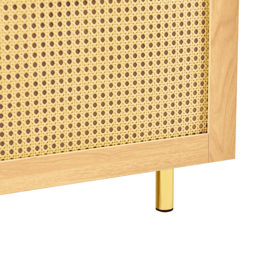 Aparador modular 63 x 180 x 40 cm - Armário de três portas, compartimento para talheres, estilo rústico - Natural Aparador modular 63 x 180 x 40 cm - Armário de três portas, compartimento para talheres, estilo rústico - Natural