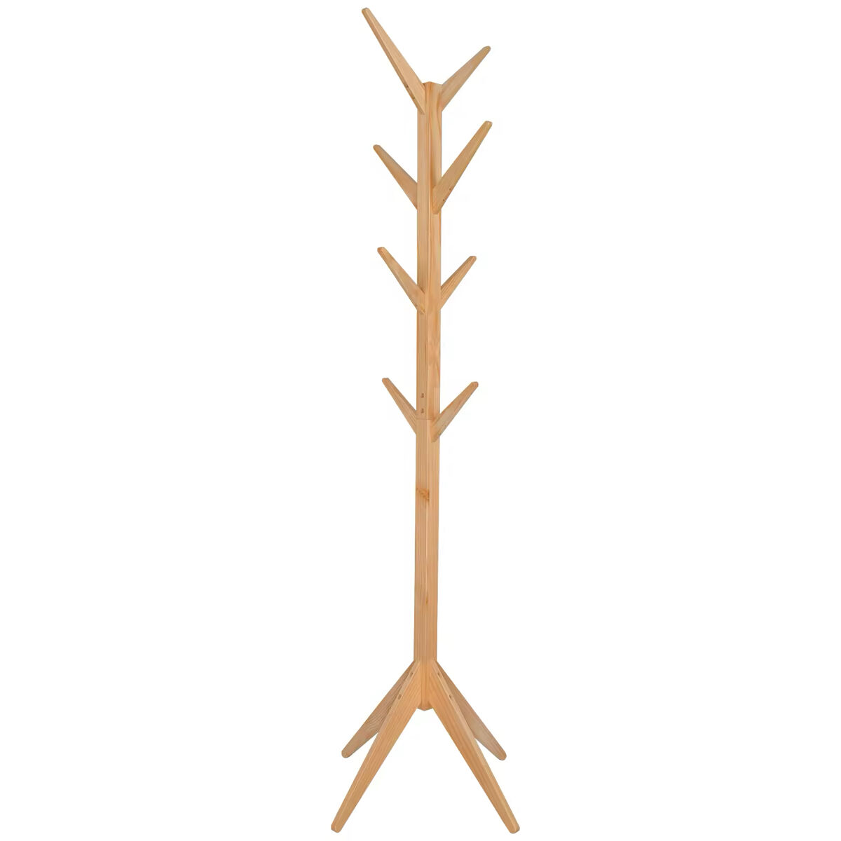 Perchero de pie 43x43x180 cm - diseño moderno de madera para salón - natural