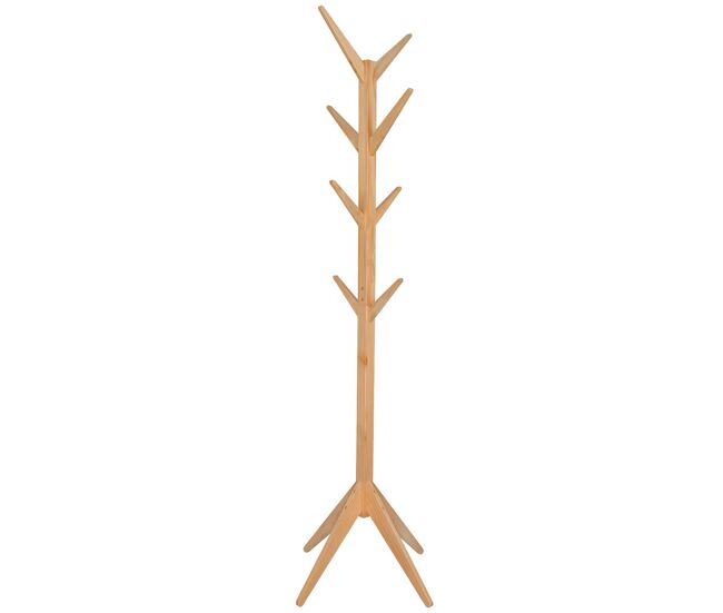 Perchero de pie 43x43x180 cm - diseño moderno de madera para salón - natural