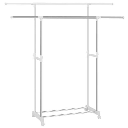 Cabideiro 151,5 x 42 x 171 cm - com rodas, barra dupla extensÃvel, portátil - multicolorido Cabideiro 151,5 x 42 x 171 cm - com rodas, barra dupla extensÃvel, portátil - multicolorido