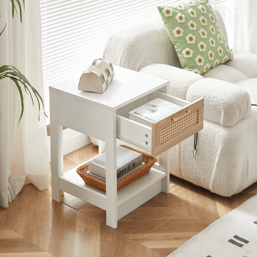 Aparador 63 x 120 x 40 cm - móvel de arrumação em rattan com 2 portas, estilo rústico para sala de jantar - natural Aparador 63 x 120 x 40 cm - móvel de arrumação em rattan com 2 portas, estilo rústico para sala de jantar - natural