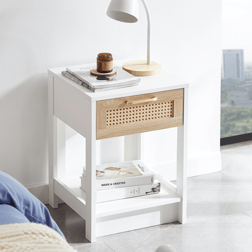 Aparador 63 x 120 x 40 cm - móvel de arrumação em rattan com 2 portas, estilo rústico para sala de jantar - natural Aparador 63 x 120 x 40 cm - móvel de arrumação em rattan com 2 portas, estilo rústico para sala de jantar - natural