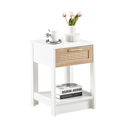 Aparador 63 x 120 x 40 cm - móvel de arrumação em rattan com 2 portas, estilo rústico para sala de jantar - natural Aparador 63 x 120 x 40 cm - móvel de arrumação em rattan com 2 portas, estilo rústico para sala de jantar - natural