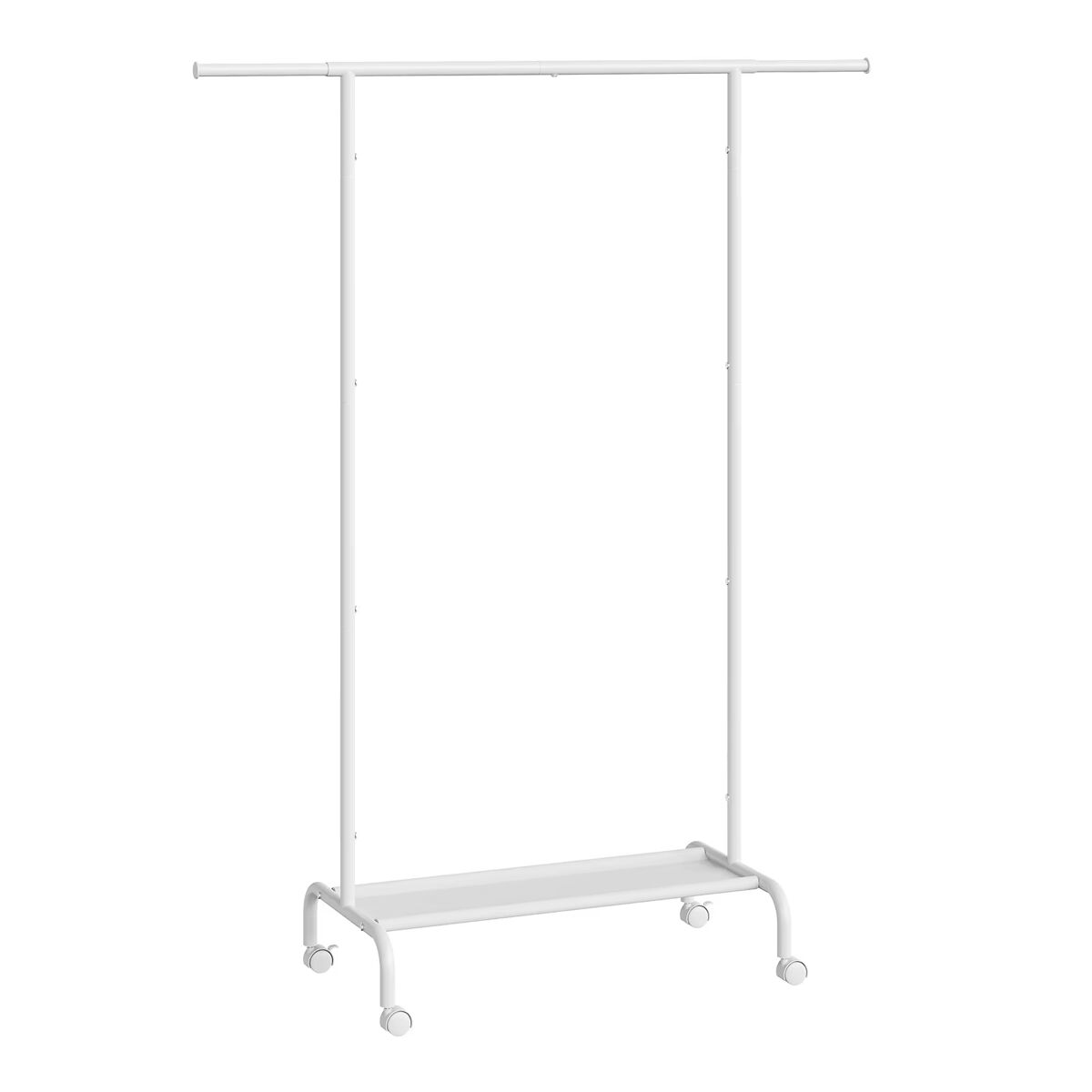 Perchero con ruedas - diseño abierto y portátil para ropa - blanco