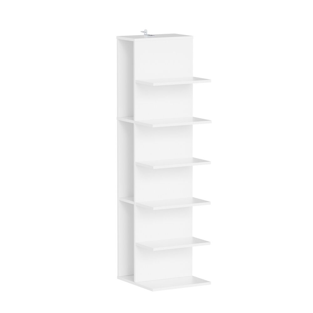 Sobuy estantería salvaspacio asimétrica str14-w | blanco | 30.0x32.5x110.5 cm | mdf lacado