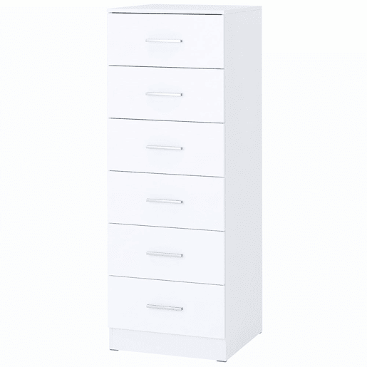 HOMCOM Cómoda de 6 Gavetas, Cómoda Alta e Estreita para Quarto, Sala, Closet ou Entrada, 40x40x110 cm, Cinzento Claro e Branco HOMCOM Cómoda de 6 Gavetas, Cómoda Alta e Estreita para Quarto, Sala, Closet ou Entrada, 40x40x110 cm, Cinzento Claro e Branco