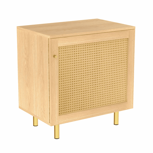Aparador 63 x 60 x 40 cm - em rattan, 1 porta, móvel de arrumação rústico para sala de jantar - natural Aparador 63 x 60 x 40 cm - em rattan, 1 porta, móvel de arrumação rústico para sala de jantar - natural