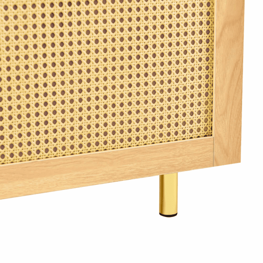 Aparador 63 x 60 x 40 cm - em rattan, 1 porta, móvel de arrumação rústico para sala de jantar - natural Aparador 63 x 60 x 40 cm - em rattan, 1 porta, móvel de arrumação rústico para sala de jantar - natural