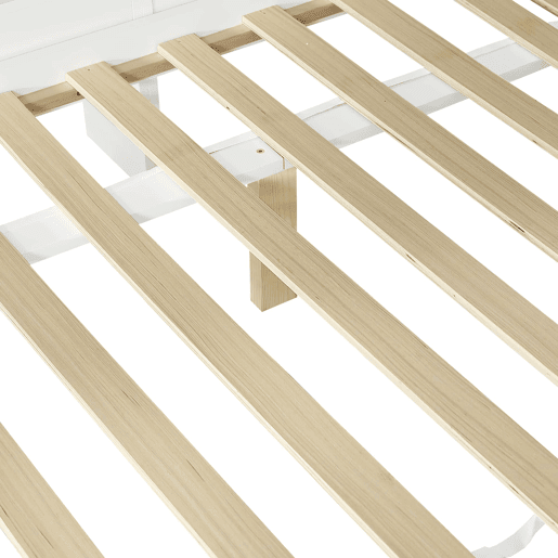 Cama funcional 120 x 200 cm com cama extraível 90 x 190 cm u2014 arrumação lateral, prateleira na cabeceira e estação de carregamento u2014 branco