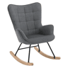 Cadeira de balanço TV 67,5 x 65 x 95 cm - Encosto alto ergonómico, cadeira de leitura e relaxamento - Cinza escuro