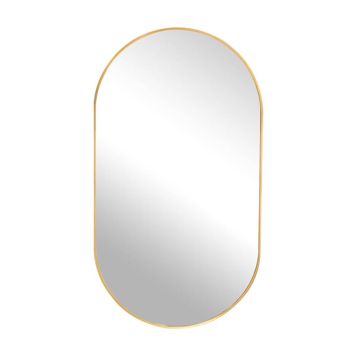 Espejo de pared ovalado moderno dorado con película antiexplosión y marco elegante para baño y dormitorio 40x60cm