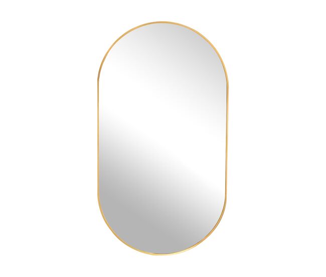 Espejo de pared ovalado moderno dorado con película antiexplosión y marco elegante para baño y dormitorio 40x60cm