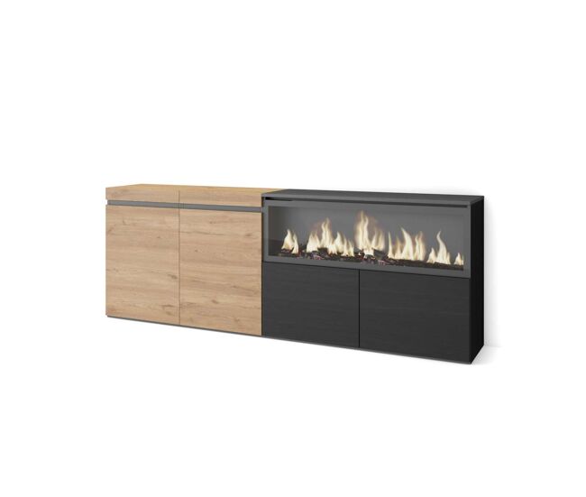 Aparador cartajima-01 con chimenea eléctrica xxl para salón