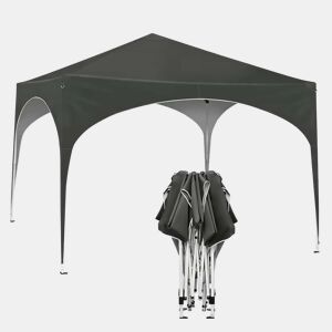 Gazebo de jardim 300x300 cm - Elegante estrutura exterior para pátios e festas - Cinzento