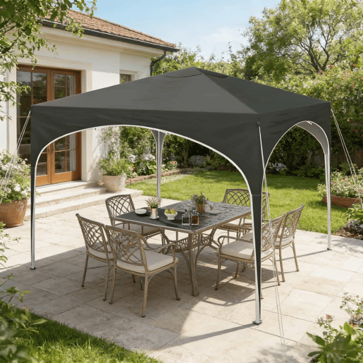 Gazebo de jardim 300x300 cm - Elegante estrutura exterior para pátios e festas - Cinzento Gazebo de jardim 300x300 cm - Elegante estrutura exterior para pátios e festas - Cinzento