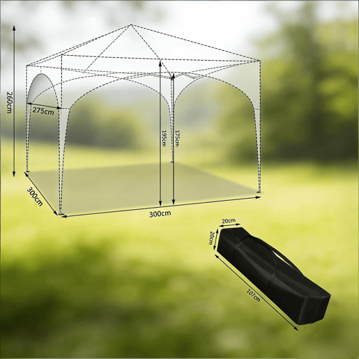 Gazebo de jardim 300x300 cm - Elegante estrutura exterior para pátios e festas - Cinzento Gazebo de jardim 300x300 cm - Elegante estrutura exterior para pátios e festas - Cinzento
