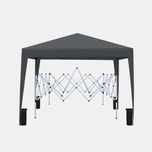 Tenda dobrável de 3 x 3 m - impermeável, estável, resistente ao inverno, com 4 paredes laterais e proteção UV 50+ - preta