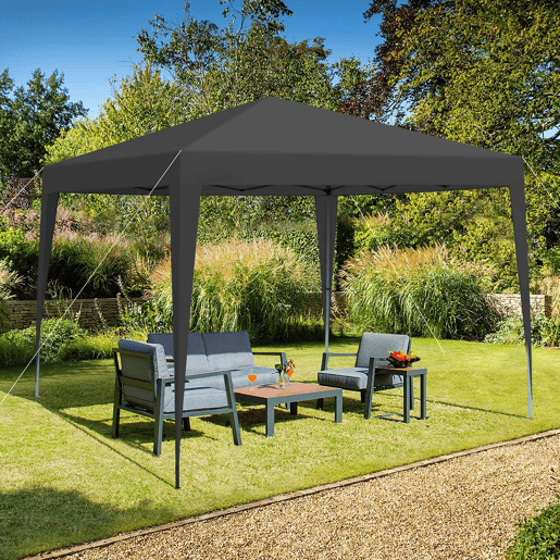 Tenda dobrável de 3 x 3 m - impermeável, estável, resistente ao inverno, com 4 paredes laterais e proteção UV 50+ - preta Tenda dobrável de 3 x 3 m - impermeável, estável, resistente ao inverno, com 4 paredes laterais e proteção UV 50+ - preta