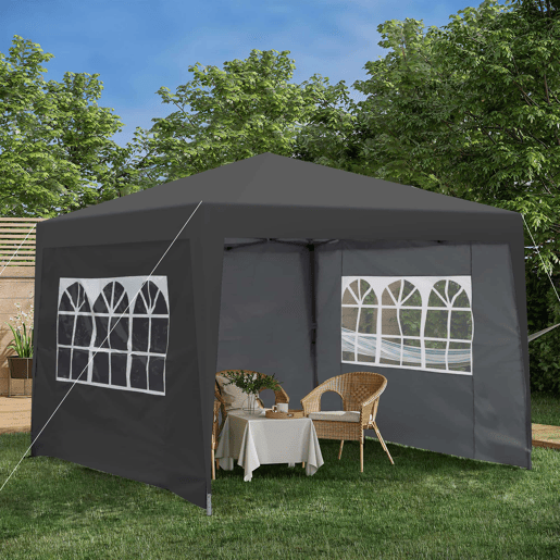 Tenda dobrável de 3 x 3 m - impermeável, estável, resistente ao inverno, com 4 paredes laterais e proteção UV 50+ - preta Tenda dobrável de 3 x 3 m - impermeável, estável, resistente ao inverno, com 4 paredes laterais e proteção UV 50+ - preta