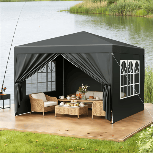 Gazebo de jardim 300x300 cm - resistente para uso no exterior, pátio, casamentos e eventos - antracite