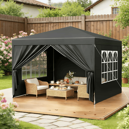 Gazebo de jardim 300x300 cm - resistente para uso no exterior, pátio, casamentos e eventos - antracite
