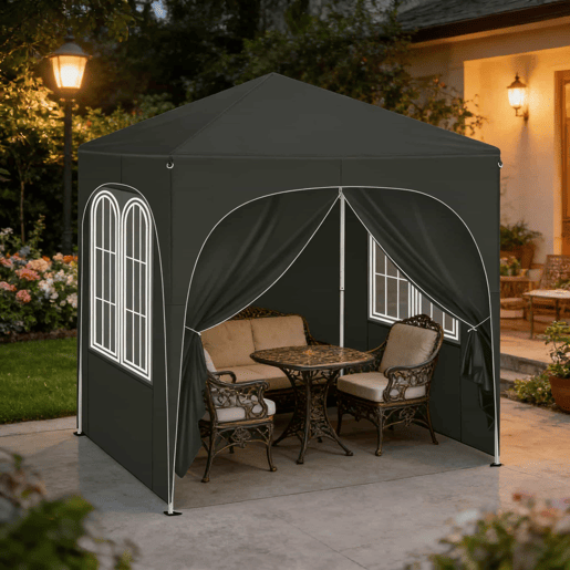 Gazebo de jardim 200x200x250 cm - Proteção exterior para eventos e festas - Cinzento