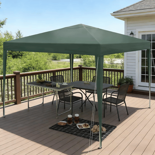 Gazebo dobrável 300x300 cm - portátil com saco de transporte, cobertura retrátil para exterior e festas - Verde Gazebo dobrável 300x300 cm - portátil com saco de transporte, cobertura retrátil para exterior e festas - Verde