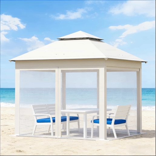 Gazebo 300 x 300 cm - portátil para jardim, pátio e eventos ao ar livre - Bege Gazebo 300 x 300 cm - portátil para jardim, pátio e eventos ao ar livre - Bege