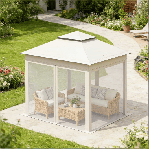 Gazebo 300 x 300 cm - portátil para jardim, pátio e eventos ao ar livre - Bege Gazebo 300 x 300 cm - portátil para jardim, pátio e eventos ao ar livre - Bege