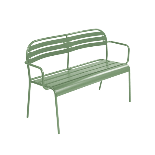 Banco de exterior em aço, 2 lugares, Amelia, Verde, 118x52x80 cm Banco de exterior em aço, 2 lugares, Amelia, Verde, 118x52x80 cm