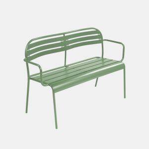 Banco de exterior em aço, 2 lugares, Amelia, Verde, 118x52x80 cm