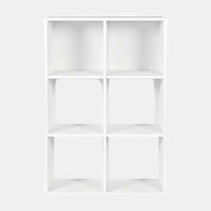Estante de arrumação + caixas - design multifuncional, estante aberta, estante de pé, armário auxiliar - Branco
