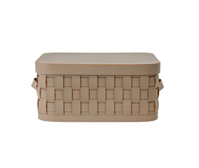 Angel cerda cesta rectangular piel regenerada con tapa