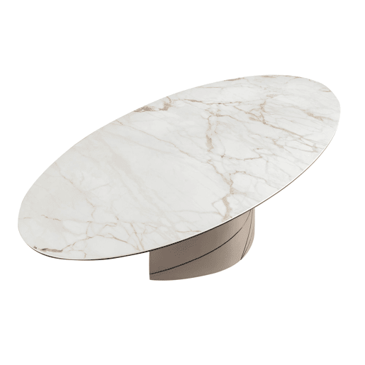 ANGEL CERDA Mesa jantar oval mármore porcelânico e aço ANGEL CERDA Mesa jantar oval mármore porcelânico e aço