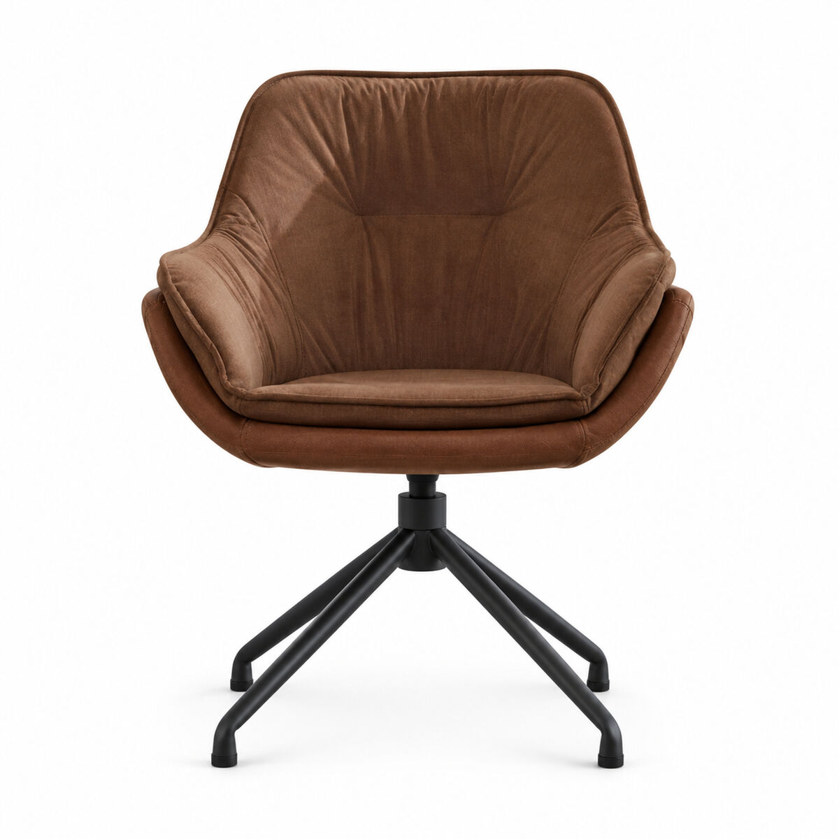 Silla de oficina y sillón de maquillaje de cuero sintético con reposabrazos 67,5 x 66 x 82.3 cm - asiento bajo, diseño para salón y dormitorio -