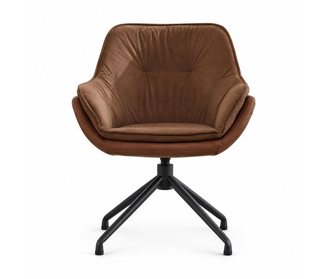 Silla de oficina y sillón de maquillaje de cuero sintético con reposabrazos 67,5 x 66 x 82.3 cm - asiento bajo, diseño para salón y dormitorio -