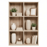Estante com cubos de 59,6 cm - Design aberto multifuncional, organizador de arrumação, estante decorativa, aparador auxiliar - Carvalho
