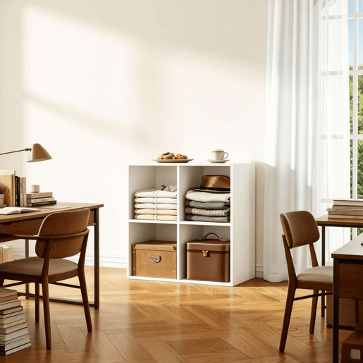 Estante de arrumação - Design compacto e multifuncional, estante com cubos, estante aberta para sala de estarsala de jantar - Branco Estante de arrumação - Design compacto e multifuncional, estante com cubos, estante aberta para sala de estarsala de jantar - Branco
