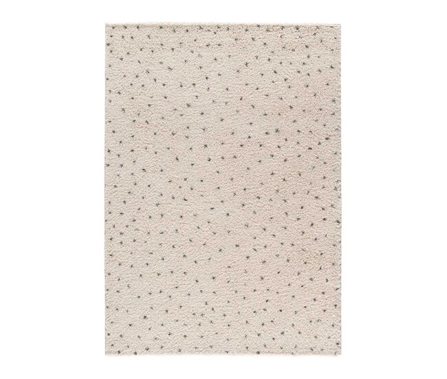 Alfombra shaggy moderna crema / negro lush, 160x230 cm - atticgo