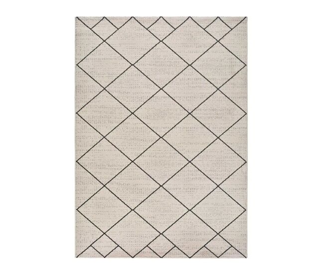 Alfombra étnica blanco / negro malika, 160x230 cm - atticgo