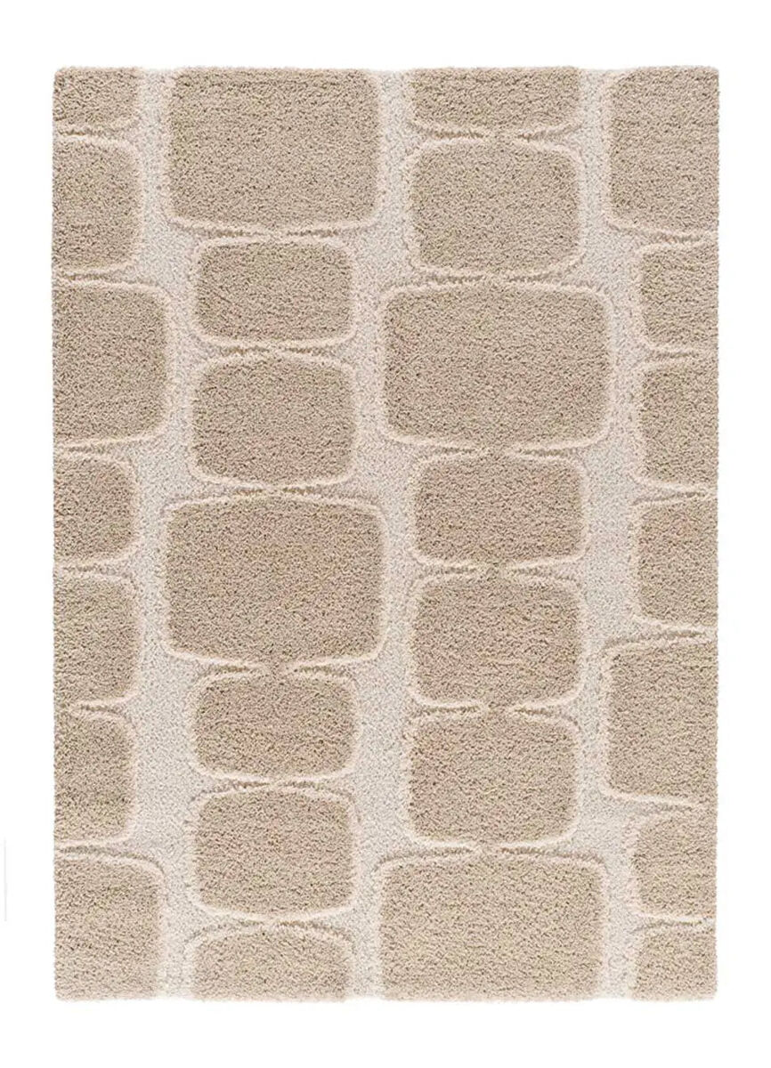 Alfombra shaggy escandinava crema / beige ember, 120x170 cm - atticgo
